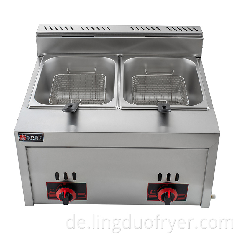 6L+6L luxury dual tanks gas deep fryer